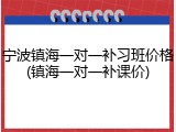 宁波镇海一对一补习班价格(镇海一对一补课价)
