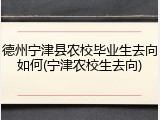 德州宁津县农校毕业生去向如何(宁津农校生去向)