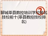 聊城莘县数控培训学校排名技校前十(莘县数控技校排名)