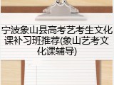 宁波象山县高考艺考生文化课补习班推荐(象山艺考文化课辅导)