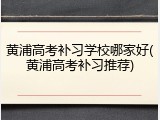 黄浦高考补习学校哪家好(黄浦高考补习推荐)
