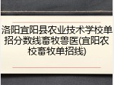 洛阳宜阳县农业技术学校单招分数线畜牧兽医(宜阳农校畜牧单招线)