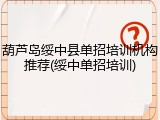 葫芦岛绥中县单招培训机构推荐(绥中单招培训)