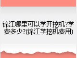 锦江哪里可以学开挖机?学费多少?(锦江学挖机费用)