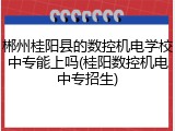 郴州桂阳县的数控机电学校中专能上吗(桂阳数控机电中专招生)