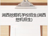 涧西挖掘机学校招生(涧西挖机招生)