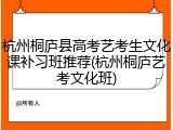 杭州桐庐县高考艺考生文化课补习班推荐(杭州桐庐艺考文化班)