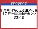 杭州萧山高考艺考生文化课补习班推荐(萧山艺考文化课补习)