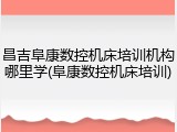 昌吉阜康数控机床培训机构哪里学(阜康数控机床培训)