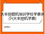 大丰挖掘机培训学校学费多少(大丰挖机学费)