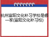 杭州富阳文化补习学校是哪一家(富阳文化补习校)
