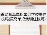 青岛黄岛单招集训学校要住校吗(黄岛单招集训住校吗)