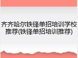 齐齐哈尔铁锋单招培训学校推荐(铁锋单招培训推荐)