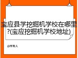 宝应县学挖掘机学校在哪里?(宝应挖掘机学校地址)