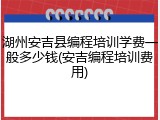 湖州安吉县编程培训学费一般多少钱(安吉编程培训费用)