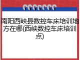 南阳西峡县数控车床培训地方在哪(西峡数控车床培训点)