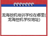 龙海挖机培训学校在哪里(龙海挖机学校地址)