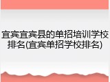 宜宾宜宾县的单招培训学校排名(宜宾单招学校排名)