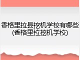 香格里拉县挖机学校有哪些(香格里拉挖机学校)