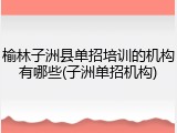 榆林子洲县单招培训的机构有哪些(子洲单招机构)
