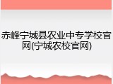 赤峰宁城县农业中专学校官网(宁城农校官网)