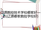 辽源数控技术学校哪家好一点(辽源哪家数控学校好)