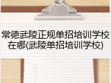 常德武陵正规单招培训学校在哪(武陵单招培训学校)