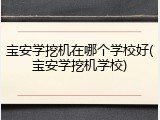 宝安学挖机在哪个学校好(宝安学挖机学校)