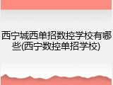 西宁城西单招数控学校有哪些(西宁数控单招学校)