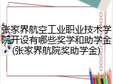 张家界航空工业职业技术学院开设有哪些奖学和助学金(张家界航院奖助学金)