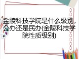 金陵科技学院是什么级别，公办还是民办(金陵科技学院性质级别)