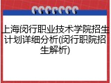 上海闵行职业技术学院招生计划详细分析(闵行职院招生解析)