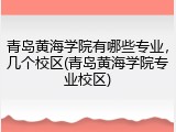 青岛黄海学院有哪些专业，几个校区(青岛黄海学院专业校区)
