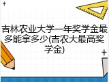 吉林农业大学一年奖学金最多能拿多少(吉农大最高奖学金)