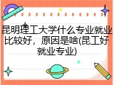 昆明理工大学什么专业就业比较好，原因是啥(昆工好就业专业)