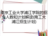 南京工业大学浦江学院的招生人数和计划解读(南工大浦江招生计划)