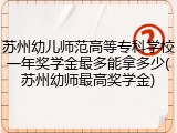 苏州幼儿师范高等专科学校一年奖学金最多能拿多少(苏州幼师最高奖学金)