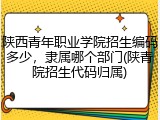 陕西青年职业学院招生编码多少，隶属哪个部门(陕青院招生代码归属)