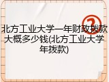 北方工业大学一年财政拨款大概多少钱(北方工业大学年拨款)