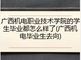 广西机电职业技术学院的学生毕业都怎么样了(广西机电毕业生去向)