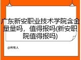 广东新安职业技术学院含金量量吗，值得报吗(新安职院值得报吗)