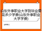山东外事职业大学到毕业要花多少学费(山东外事职业大学学费)