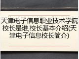 天津电子信息职业技术学院校长是谁,校长基本介绍(天津电子信息校长简介)