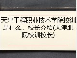 天津工程职业技术学院校训是什么，校长介绍(天津职院校训校长)