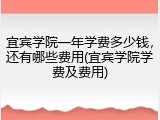 宜宾学院一年学费多少钱，还有哪些费用(宜宾学院学费及费用)