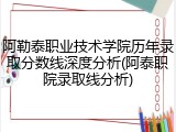 阿勒泰职业技术学院历年录取分数线深度分析(阿泰职院录取线分析)