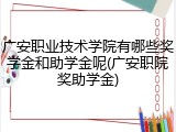 广安职业技术学院有哪些奖学金和助学金呢(广安职院奖助学金)