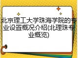 北京理工大学珠海学院的专业设置概况介绍(北理珠专业概览)