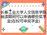 长春工业大学人文信息学院就读期间可以申请哪些奖学金(在校可申奖学金)