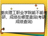重庆理工职业学院能不能考研，成绩在哪里查询(考研成绩查询)